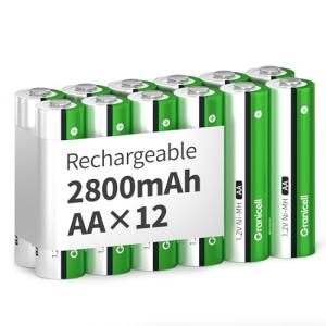Granicell 12 Pack Rechargeable AA Batteries 2800 mAh