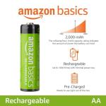 Amazon Basics Rechargeable AA Batteries, 8-Pack