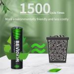 BEVIGOR 8 Pack High Capacity AA Rechargeable Batteries