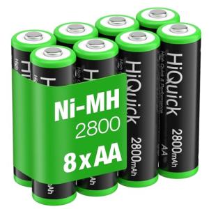 HiQuick 8-Pack AA 2800mAh Rechargeable Batteries