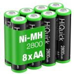 HiQuick 8-Pack AA 2800mAh Rechargeable Batteries