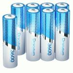 Long-Lasting 3600mWh AA Lithium Rechargeable Batteries 8 Pack