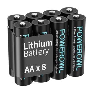 POWEROWL AA Lithium Batteries - Pack of 8