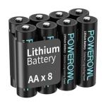 POWEROWL AA Lithium Batteries - Pack of 8