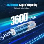 Dracutum 8-Pack High-Capacity Rechargeable AA Batteries