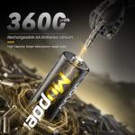 3600mWh Rechargeable AA Batteries with Charger - 8 Pack