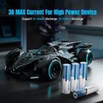 Long-Lasting 3600mWh AA Lithium Rechargeable Batteries 8 Pack