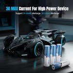 Dracutum 8-Pack High-Capacity Rechargeable AA Batteries