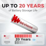 BEVIGOR 8-Pack High Capacity AA Lithium Batteries