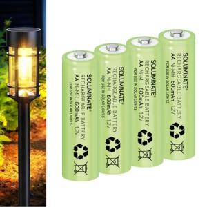 Soluminate™ AA Rechargeable Solar Light Batteries 600mAh