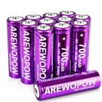 Rechargeable AA Solar Batteries - 12 Pack