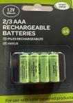 4 Pack of 2/3AAA Smart Solar Light Batteries
