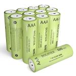 BOLIFIER 600mAh Solar Rechargeable AAA Batteries (12-Pack)