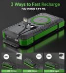 30W Solar Power Bank 56800mAh with USB-C & Wireless Charging