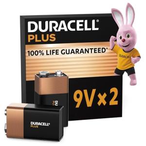 Duracell Plus 9V Alkaline Batteries - 2 Pack