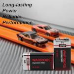 Warriors 4X High Capacity 9V Alkaline Batteries