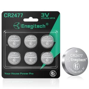 Enegitech CR2477 Lithium Coin Battery 6-Pack