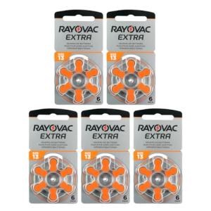 Rayovac Size 13 Hearing Aid Batteries, Pack of 30