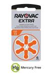 Rayovac Size 13 Hearing Aid Batteries, 60-Pack