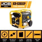 JCB 3.6kW Portable Petrol Generator with Pull Start