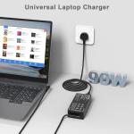 90W Universal Laptop Charger with 16 Tips