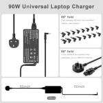 90W Universal Laptop Charger with 16 Tips