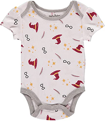 Harry Potter Baby Girls Bodysuit Three Pack, 0-3M