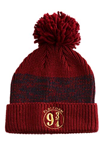 Harry Potter 9 3/4 Pom Maroon Adult Beanie