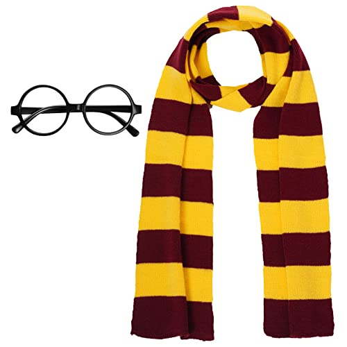 Harry Potter Glasses and Striped Scarf Cosplay Accessories
