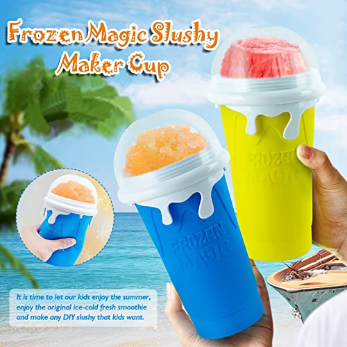 Yellow Silicone Slushy Cup with Straw and Spoon