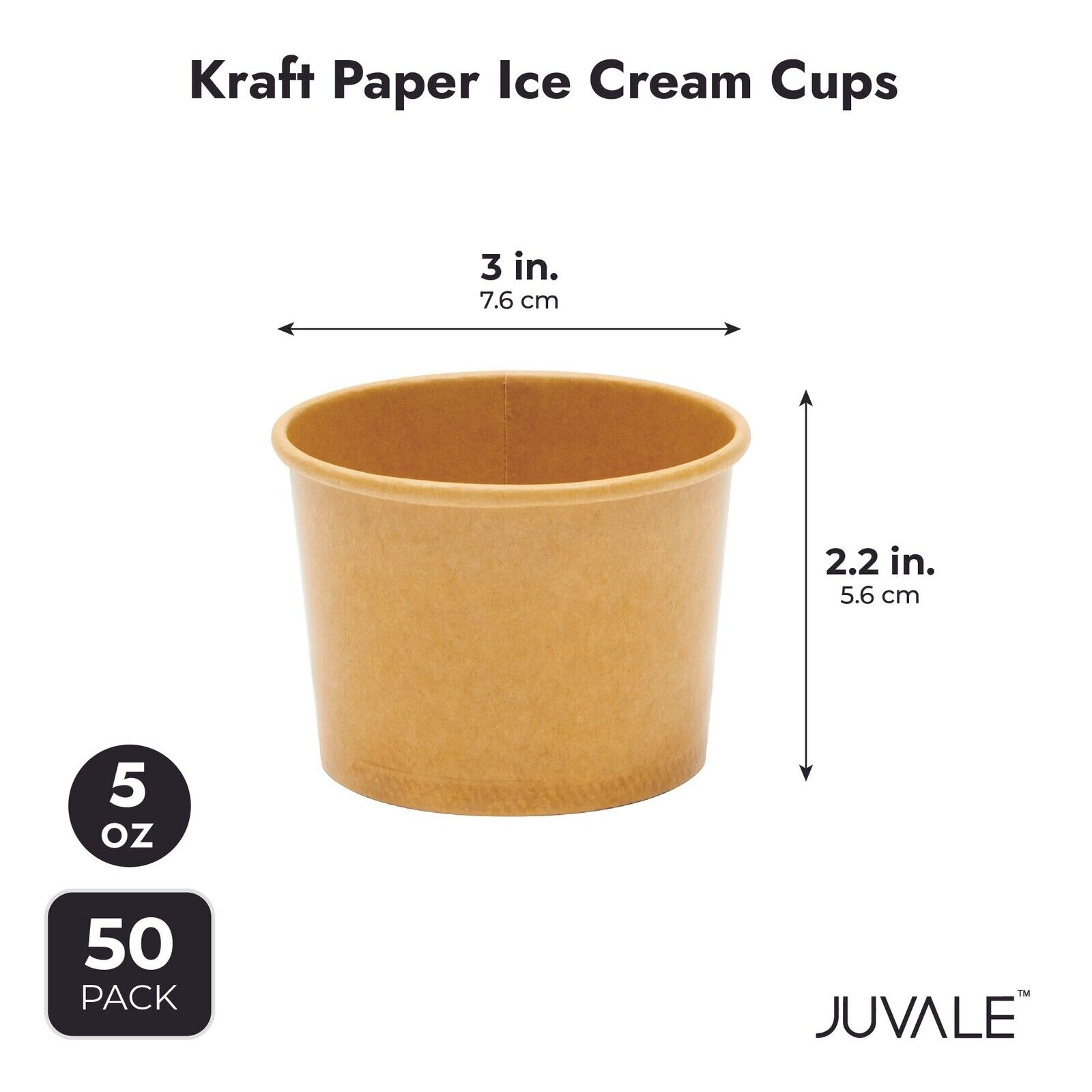 50 Disposable 5 oz Ice Cream Cups