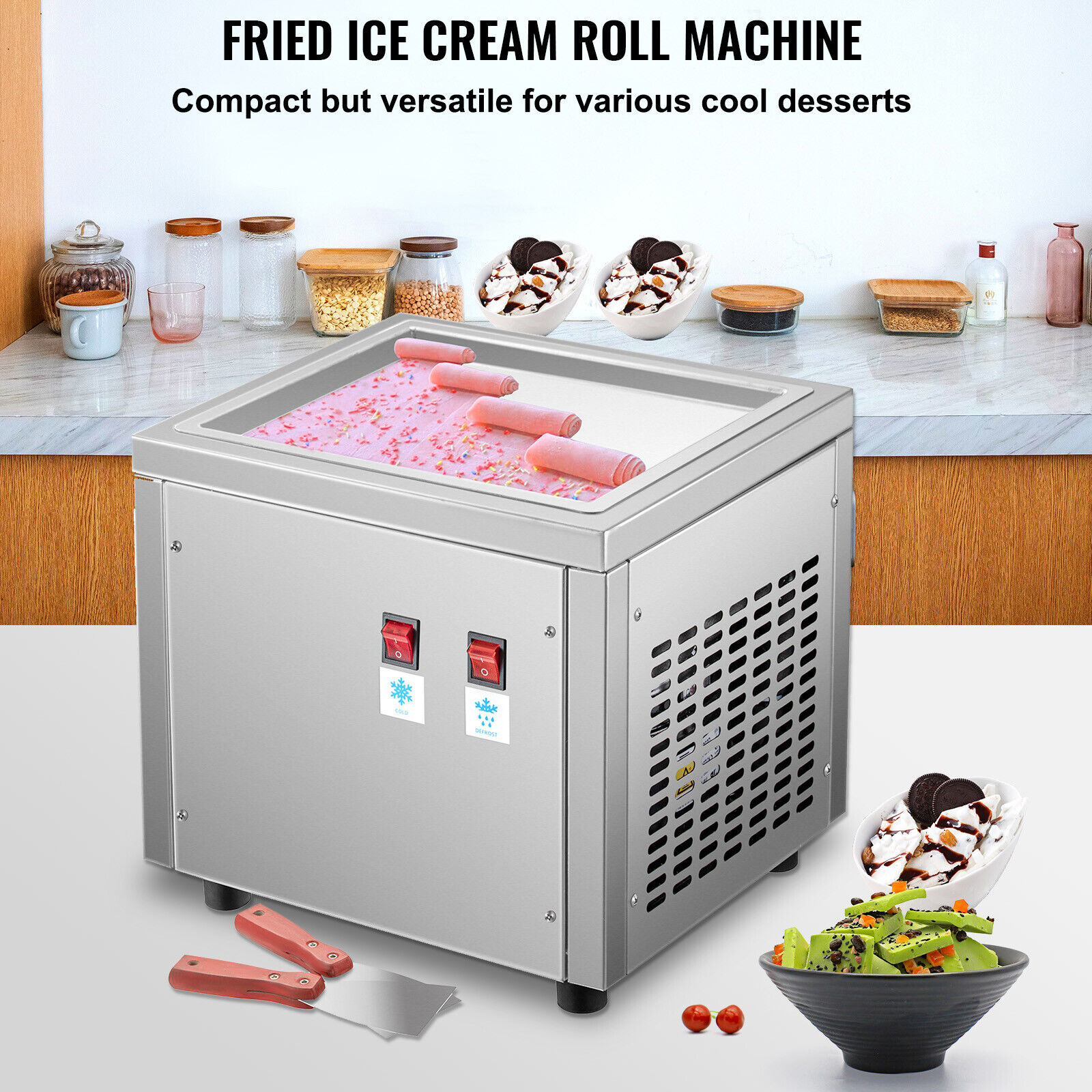 Commercial Fried Ice Roll Maker for Yogurt