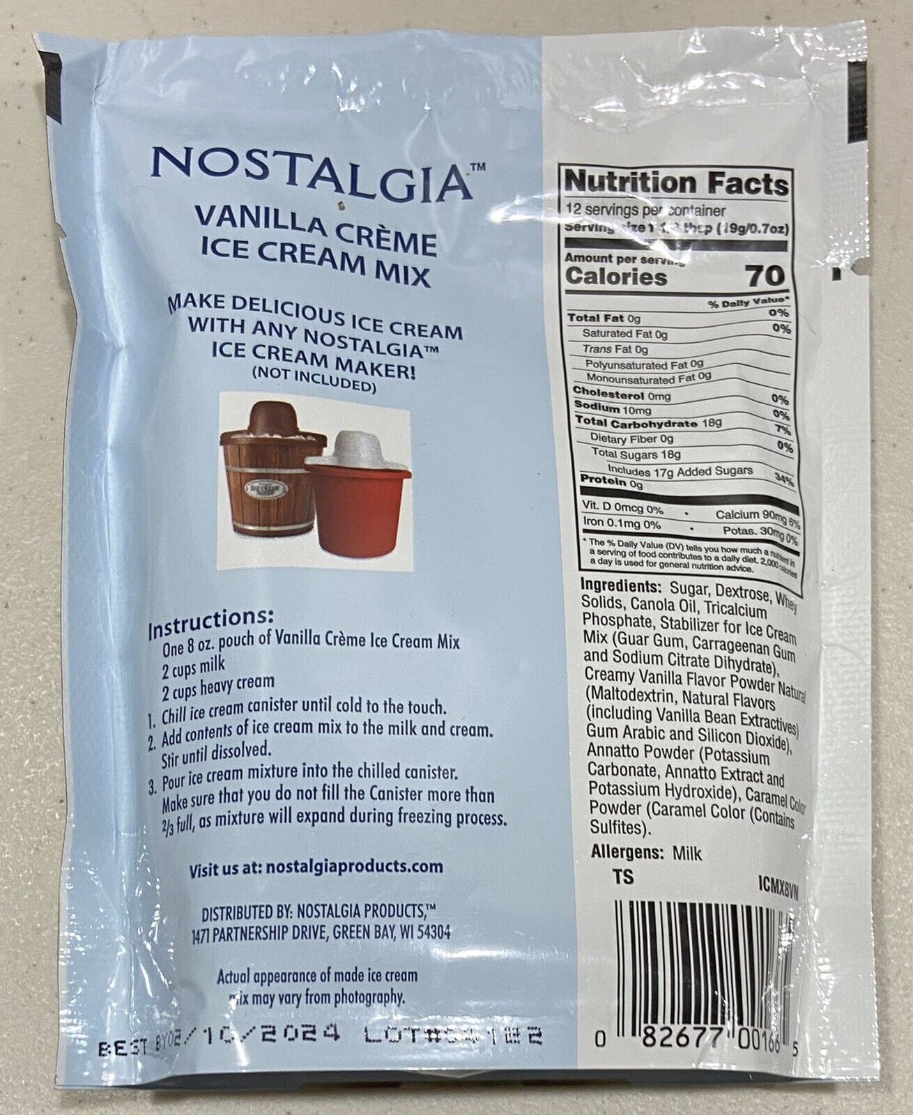 6-Pack Nostalgic Vanilla Creme Ice Cream Mix