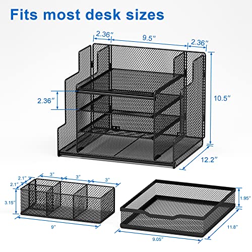 VIVSOL Black 5-Tier Desk Organizer with Drawers