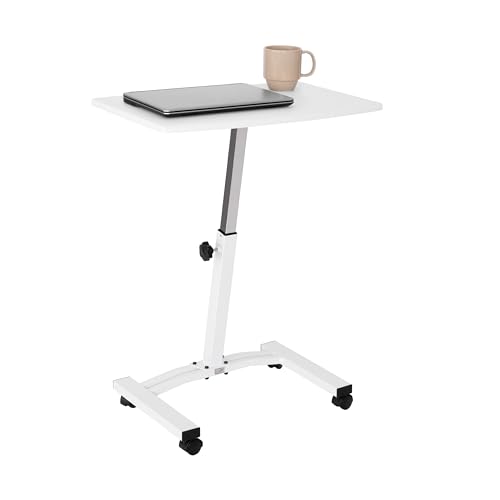 Airlift Height Adjustable Mobile Laptop Cart - White