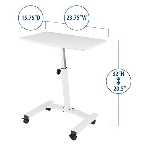 Airlift Height Adjustable Mobile Laptop Cart - White