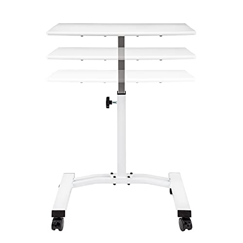 Airlift Height Adjustable Mobile Laptop Cart - White