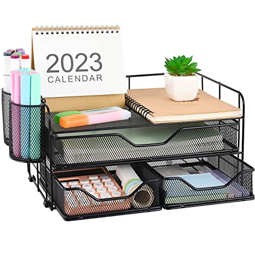 Gianotter 3-Tier Desk Drawer Organizer - Black