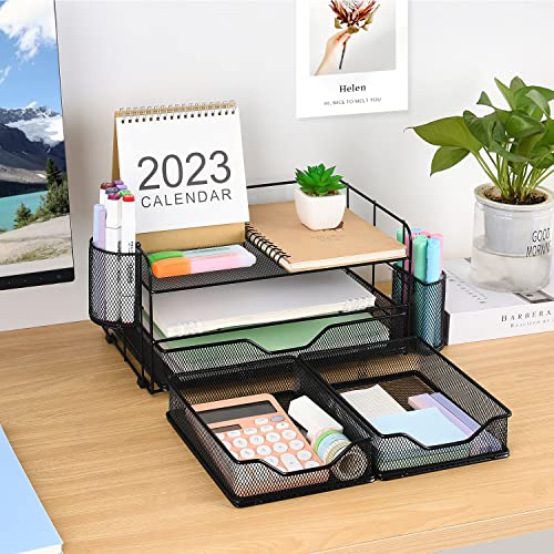Gianotter 3-Tier Desk Drawer Organizer - Black