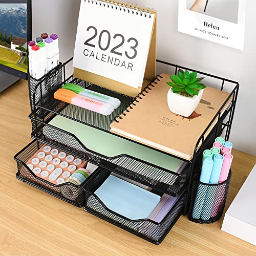 Gianotter 3-Tier Desk Drawer Organizer - Black