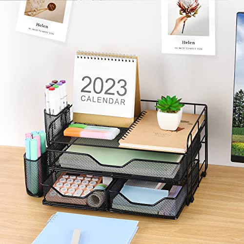 Gianotter 3-Tier Desk Drawer Organizer - Black