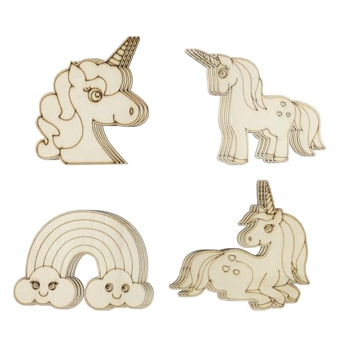 32 Unicorn Wood Cutouts for DIY Craft Projects