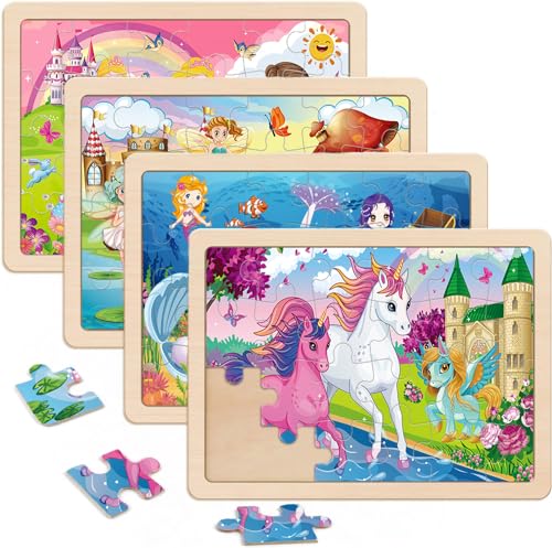 Unicorn & Fairy Themed Wooden Jigsaw Puzzles