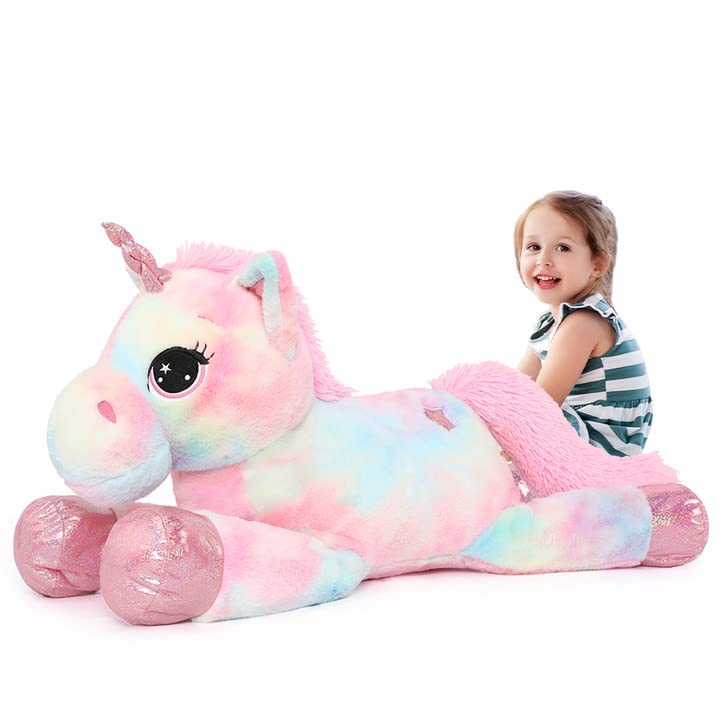 Giant Rainbow Unicorn Plush Toy - 43 Inches