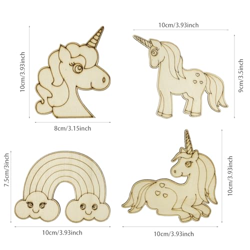 32 Unicorn Wood Cutouts for DIY Craft Projects