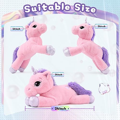 Giant 24" Unicorn Plush Pillow for Kids
