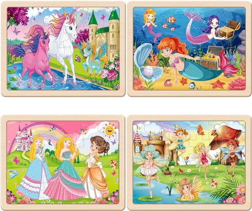 Unicorn & Fairy Themed Wooden Jigsaw Puzzles
