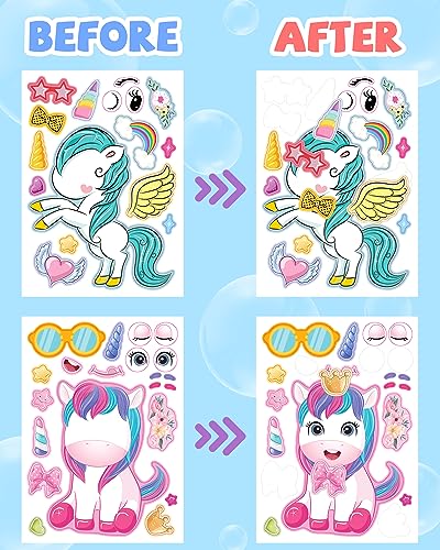 DIY Unicorn Sticker Sheets – 24 Pack Party Favors