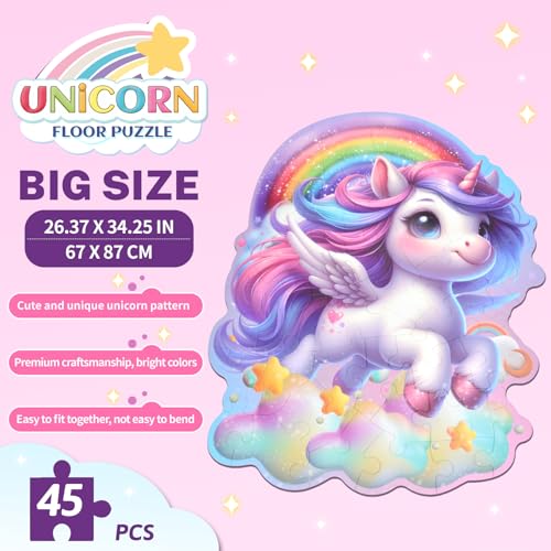 45-Piece Unicorn Floor Puzzle for Kids