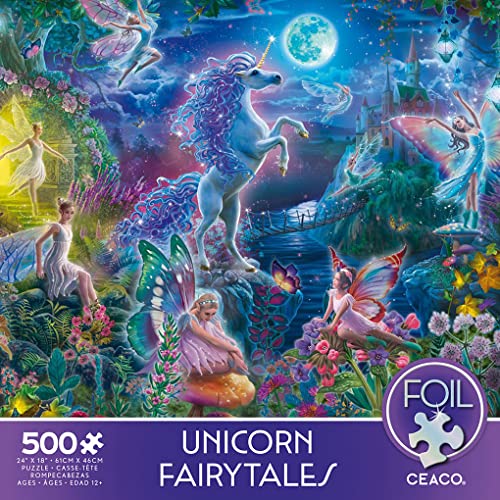 Unicorn Fairytales 500-Piece Foil Jigsaw Puzzle